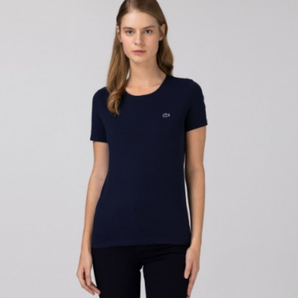 Lacoste NWOT women's size 34 size XS short sleeve blue t shirt. - Picture 2 of 6